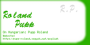 roland pupp business card